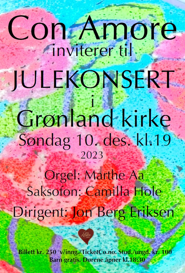 Bilde av plakat for julekosnert con amore 2023